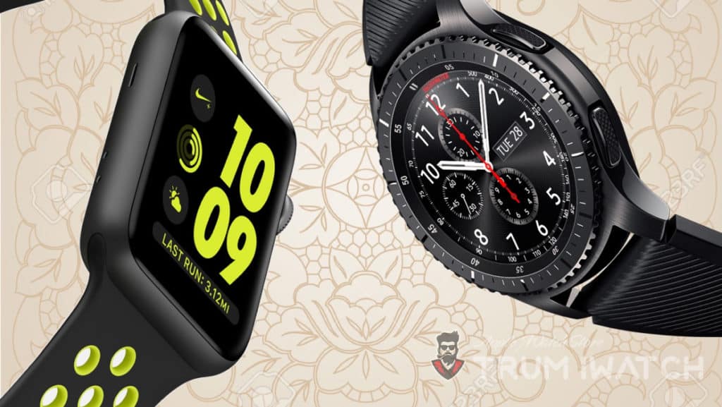 Apple Watch Series 3 với thiết kế hình chữ nhật đặc trưng, còn Gear S3 với thiết kế tròn cổ điển